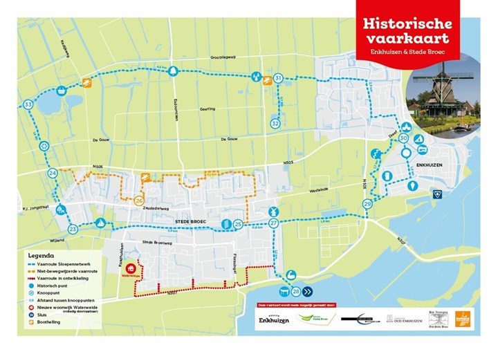 Historische vaarkaart Enkhuizen en Stede Broec