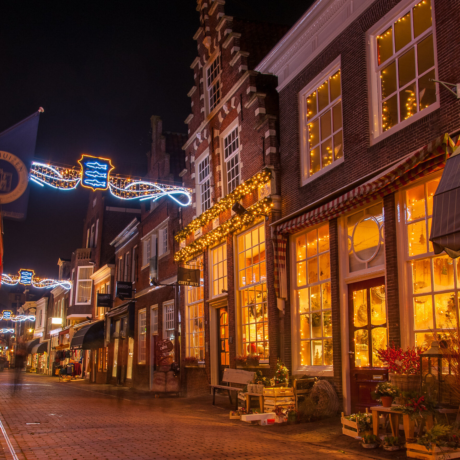 Einkaufstrasse Enkhuizen im winter